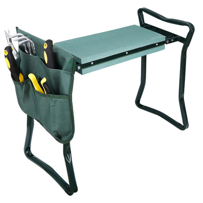 Foldable Garden Kneeler Bench & Tool Pouch